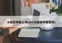 小蚁区块链公司ceo[小蚁区块链官网]